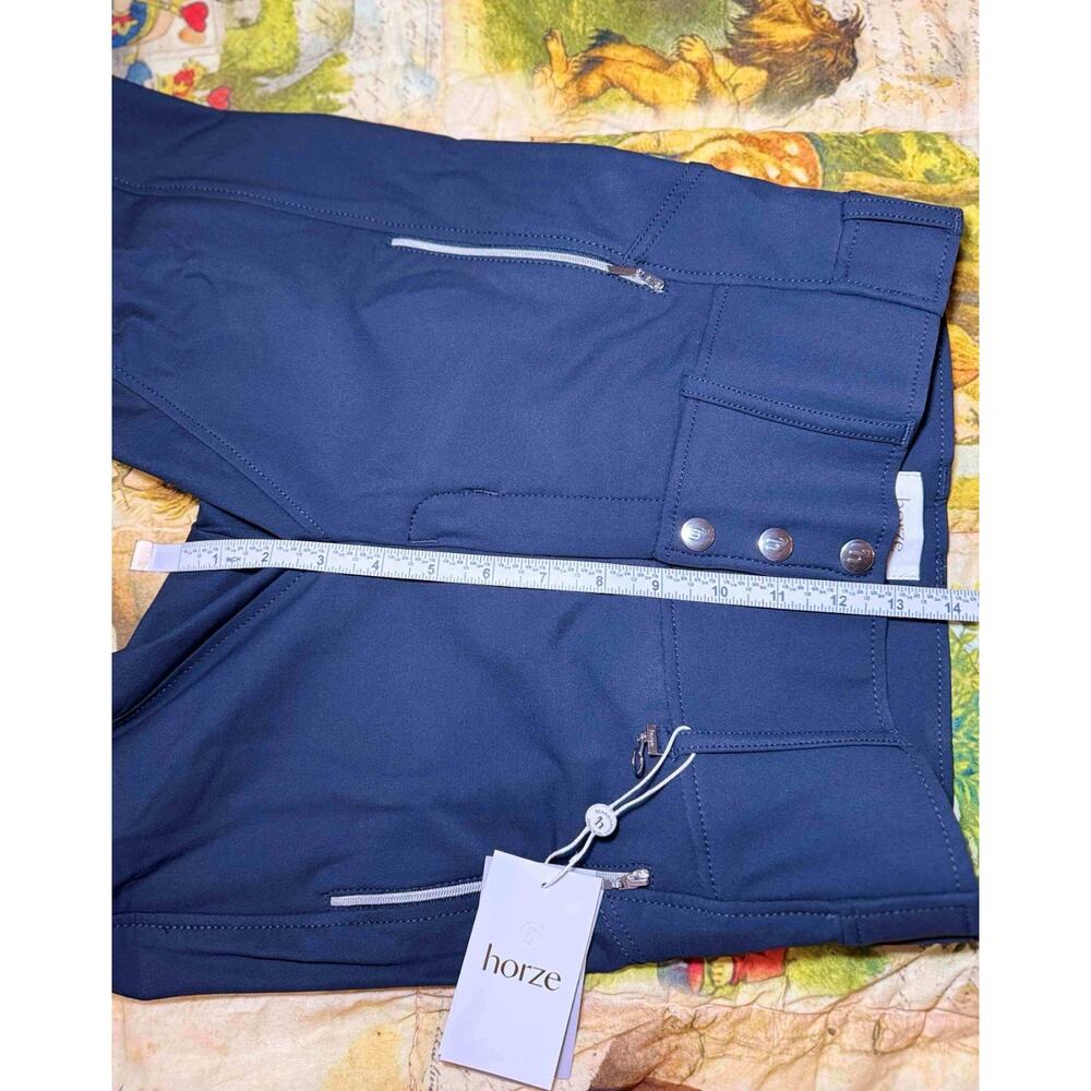 Horze Andrea High Waist Knee Patch Riding Tights Breeches US 24 EU 36 NWT Blue - Picture 11 of 15